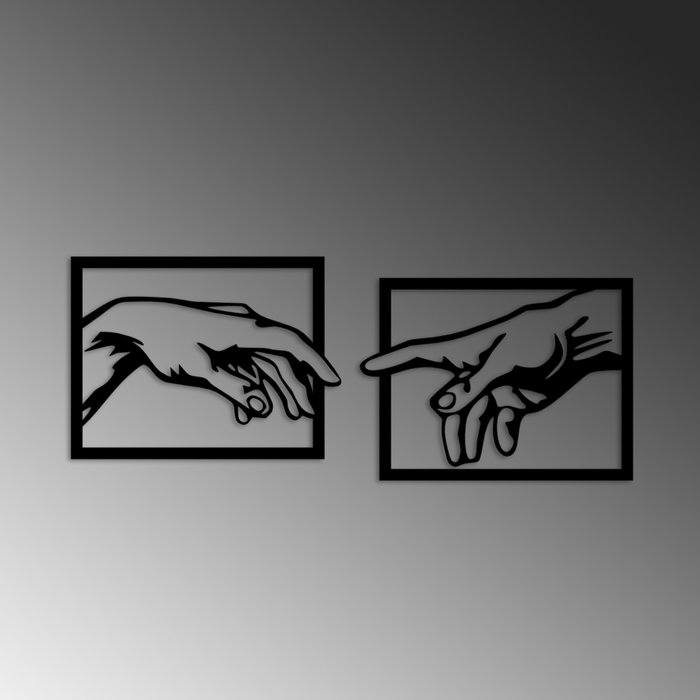 Wallity Hands Escultura de Pared de Metal Negra (2 Piezas)